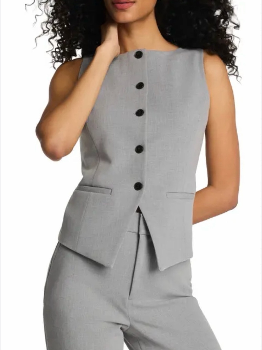 SPANX Women’s Grey WellSuited Tailored Button-Down Vest Sz XS New W Tag